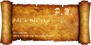 Pék Márta névjegykártya