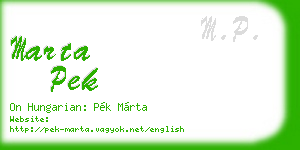 marta pek business card